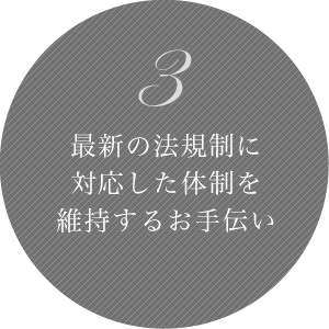 3 最新の法規制に対応した体制を維持するお手伝い